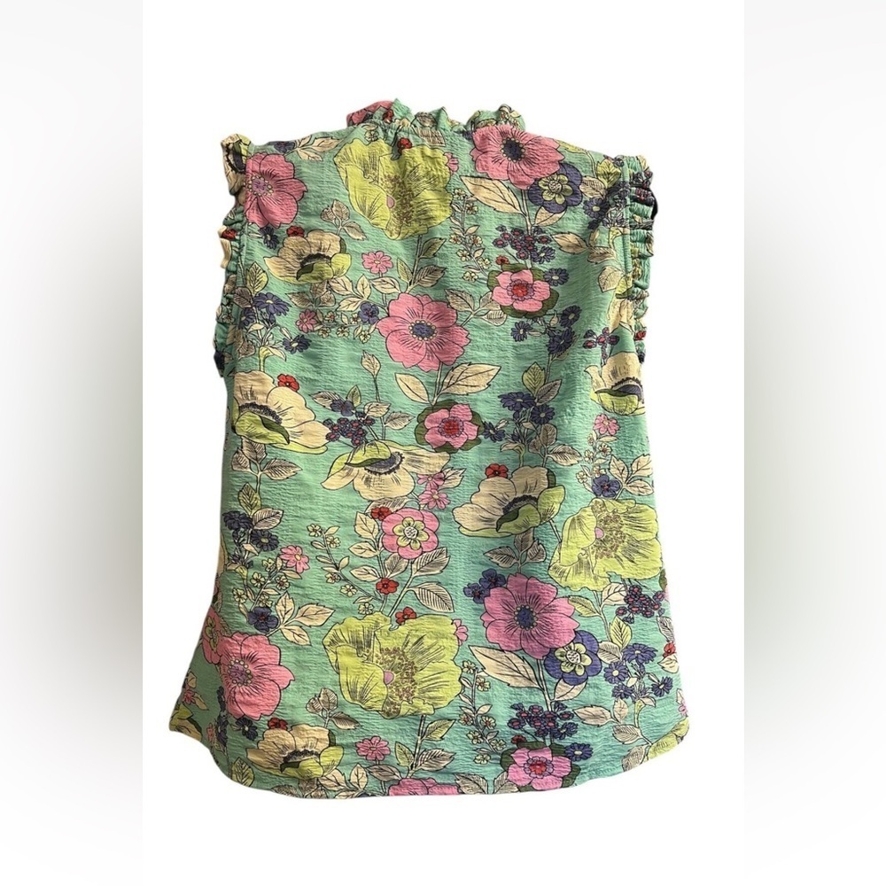 EsQualo Floral Sleeveless Tie
Resort Island Green Pink Women's
Top Sz 4 - Picture 2 of 5